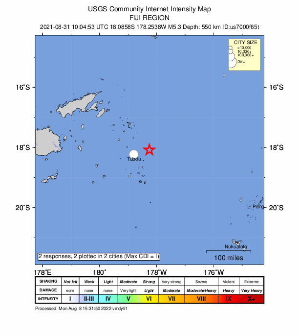 Did You Feel It? map: shaking reported by the public