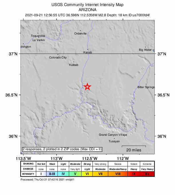 Did You Feel It? map: shaking reported by the public