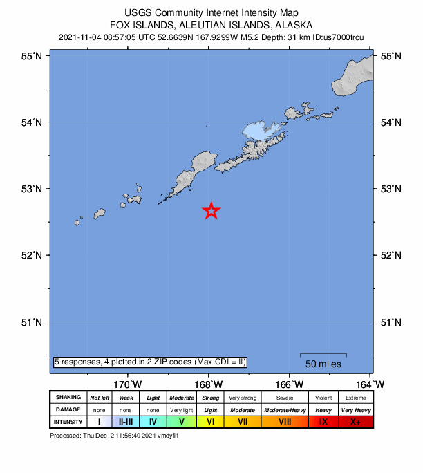 Did You Feel It? map: shaking reported by the public