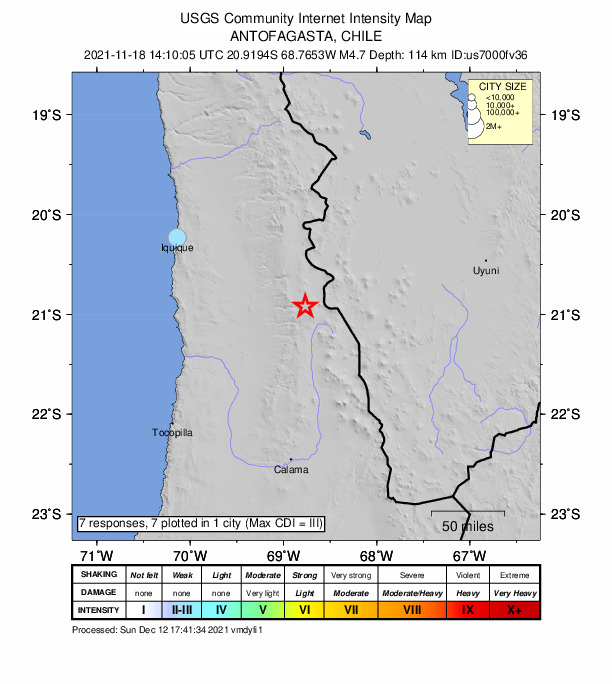 Did You Feel It? map: shaking reported by the public