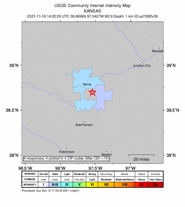 Did You Feel It? map: shaking reported by the public