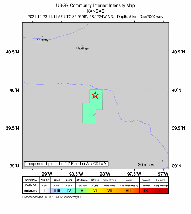 Did You Feel It? map: shaking reported by the public