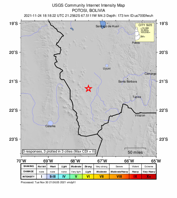 Did You Feel It? map: shaking reported by the public