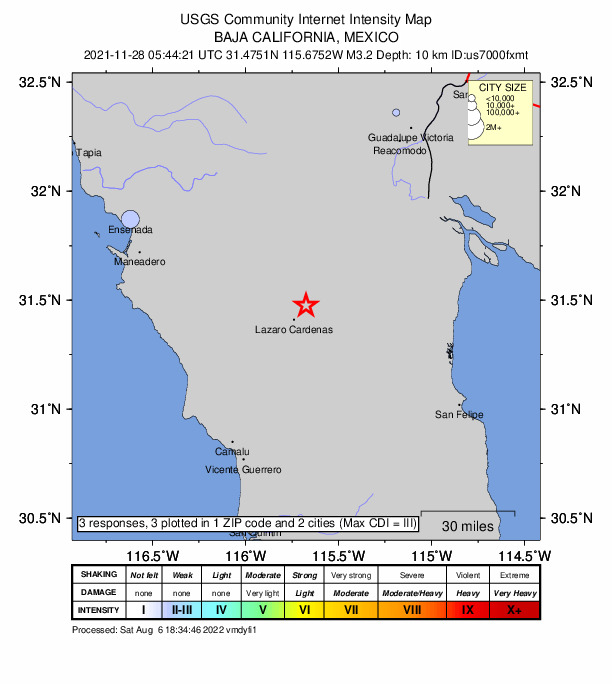 Did You Feel It? map: shaking reported by the public