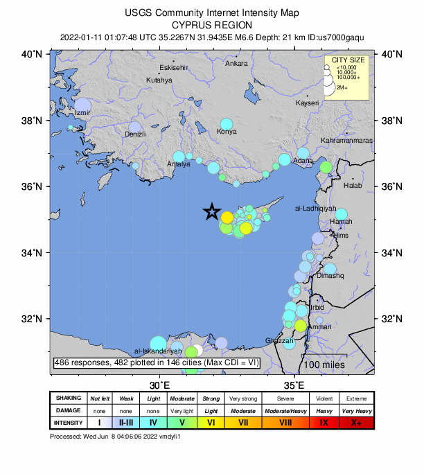 Did You Feel It? map: shaking reported by the public