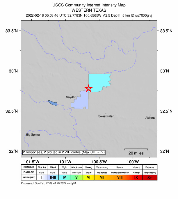 Did You Feel It? map: shaking reported by the public