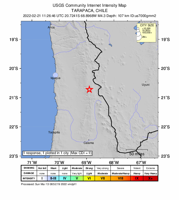 Did You Feel It? map: shaking reported by the public