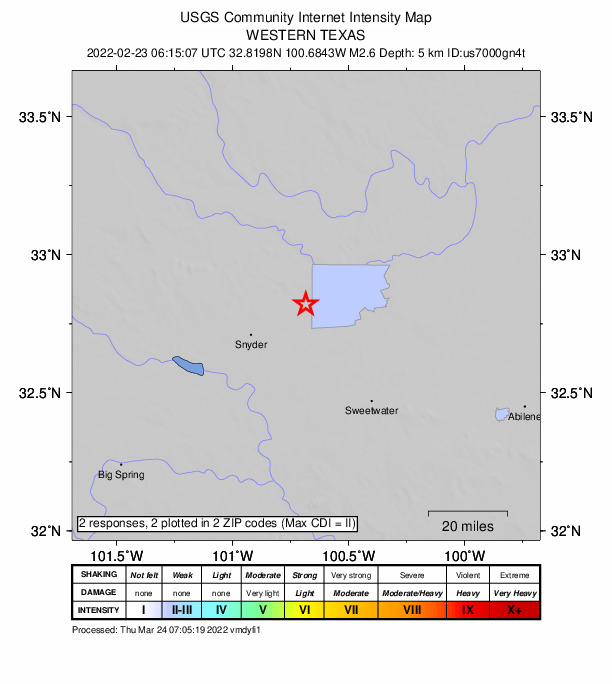 Did You Feel It? map: shaking reported by the public