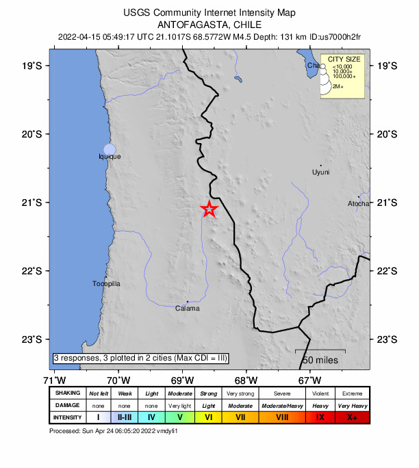 Did You Feel It? map: shaking reported by the public