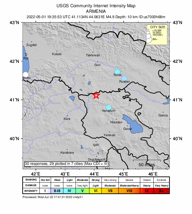 Did You Feel It? map: shaking reported by the public