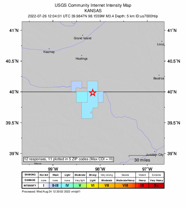 Did You Feel It? map: shaking reported by the public