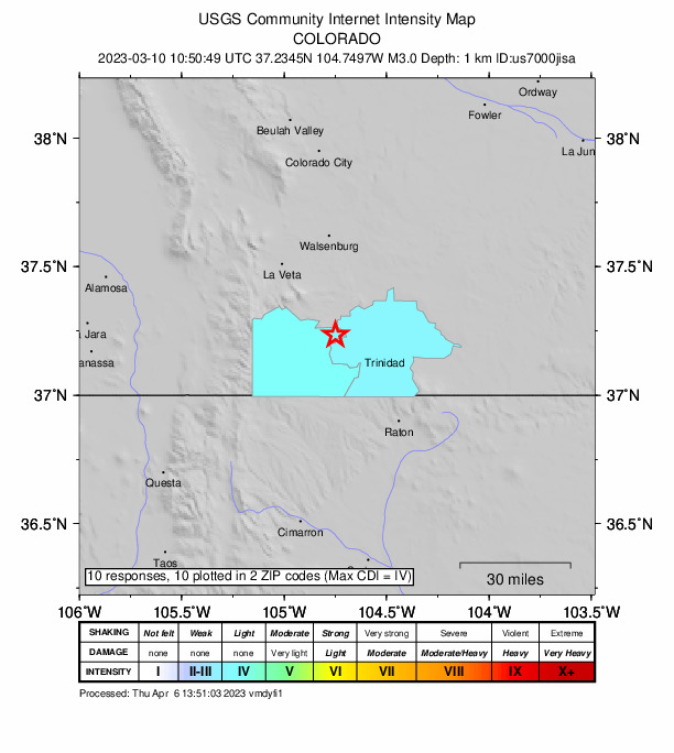 Did You Feel It? map: shaking reported by the public