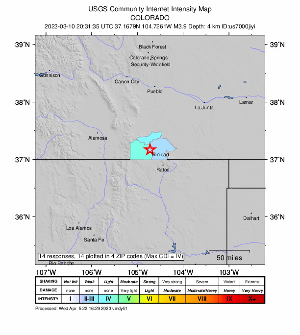 Did You Feel It? map: shaking reported by the public