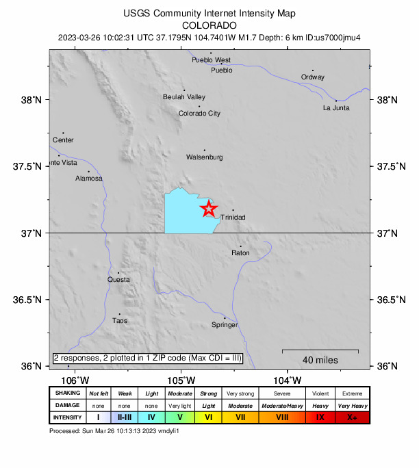 Did You Feel It? map: shaking reported by the public