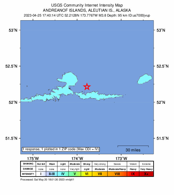 Did You Feel It? map: shaking reported by the public