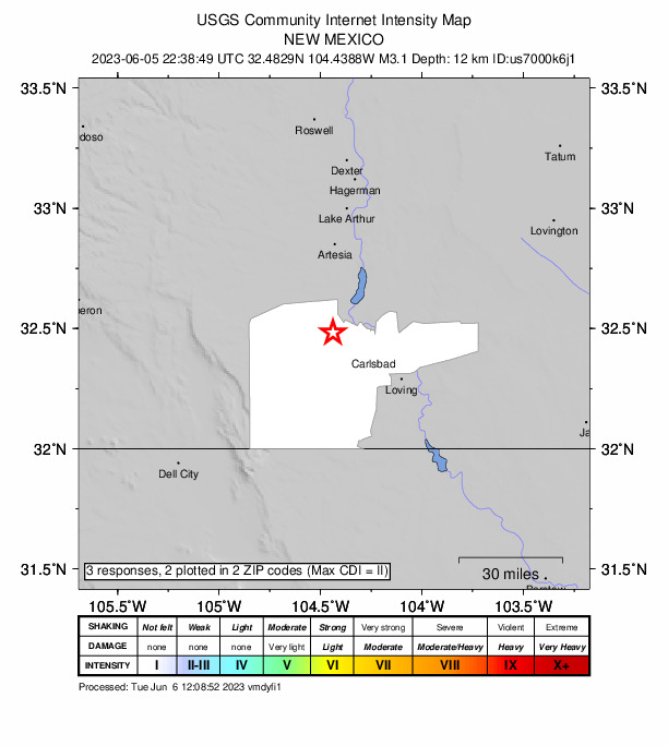 Did You Feel It? map: shaking reported by the public