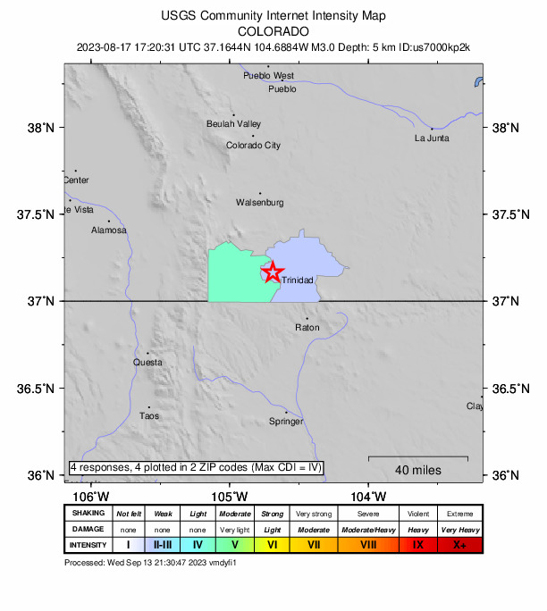Did You Feel It? map: shaking reported by the public
