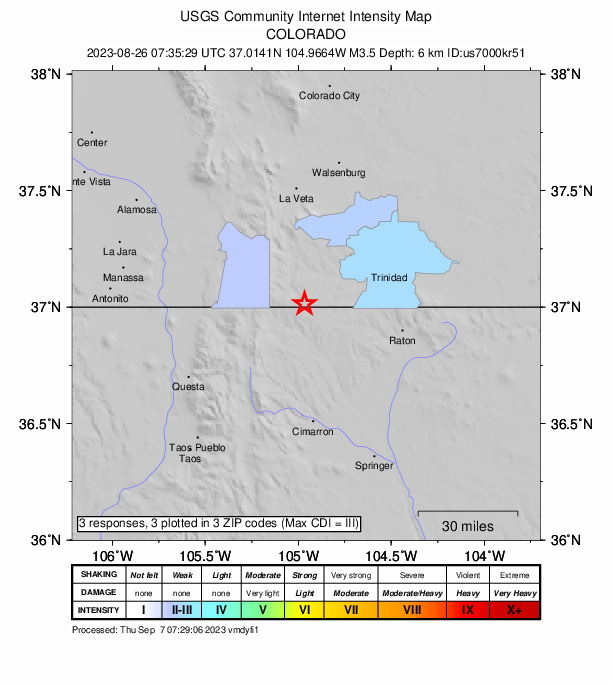 Did You Feel It? map: shaking reported by the public