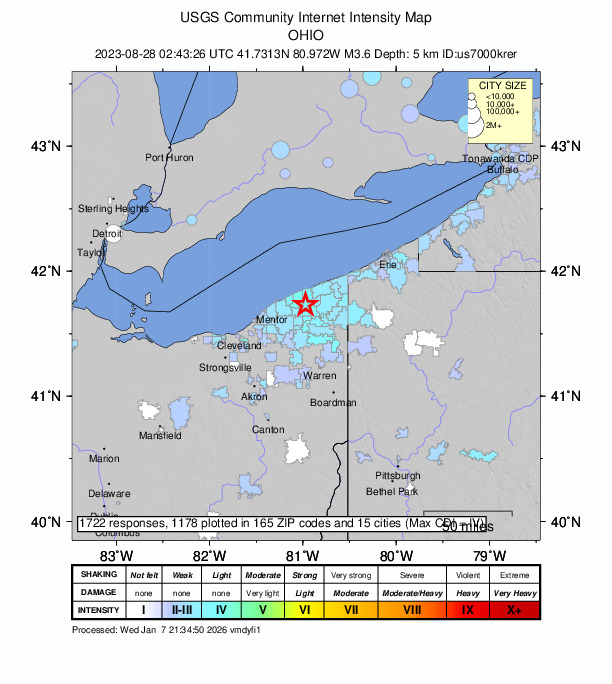 Did You Feel It? map: shaking reported by the public