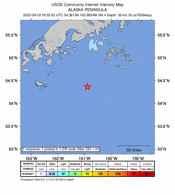 Did You Feel It? map: shaking reported by the public