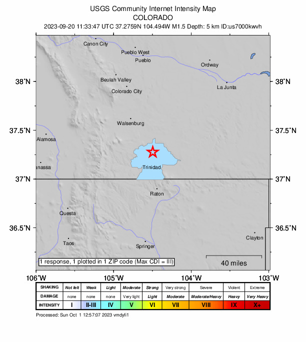 Did You Feel It? map: shaking reported by the public
