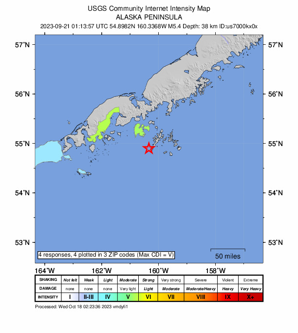 Did You Feel It? map: shaking reported by the public