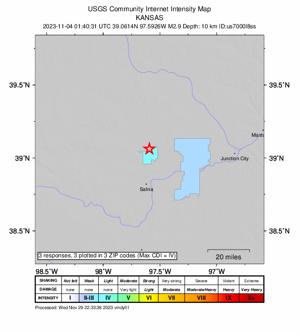 Did You Feel It? map: shaking reported by the public