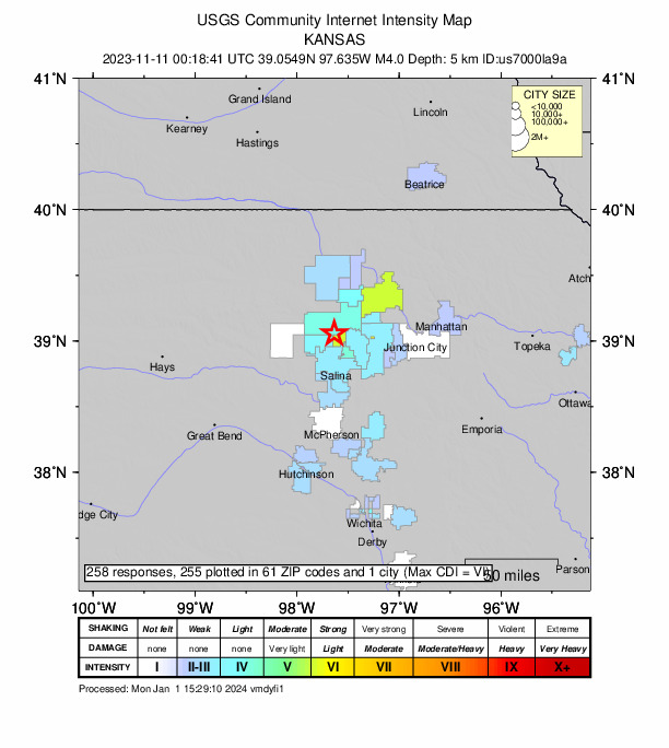 Did You Feel It? map: shaking reported by the public