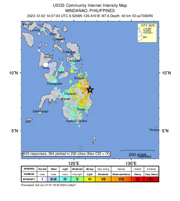 Did You Feel It? map: shaking reported by the public