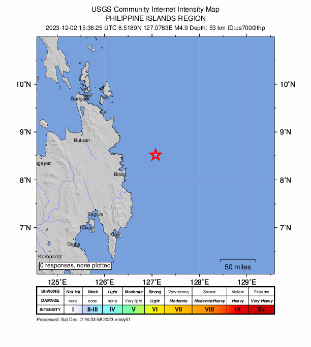 Did You Feel It? map: shaking reported by the public