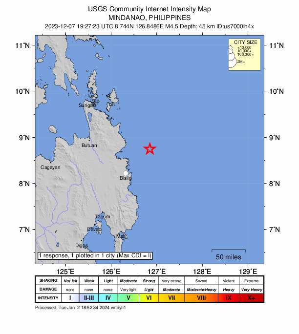 Did You Feel It? map: shaking reported by the public