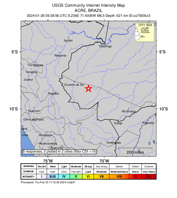 Did You Feel It? map: shaking reported by the public