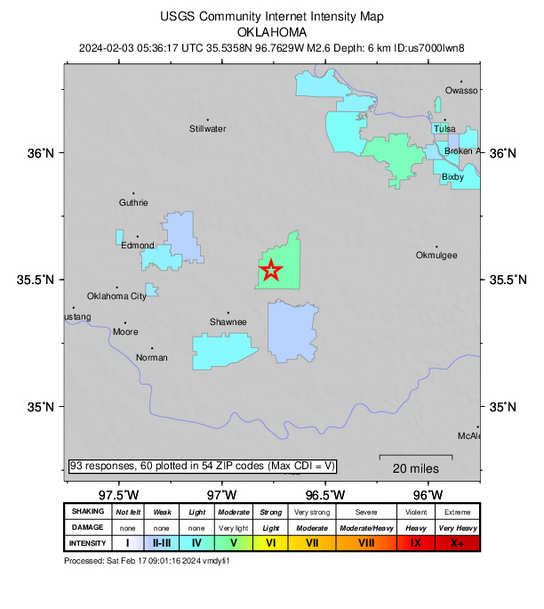 Did You Feel It? map: shaking reported by the public
