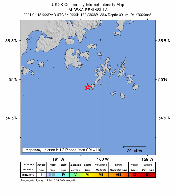 Did You Feel It? map: shaking reported by the public