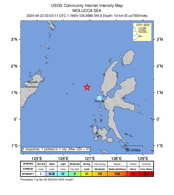 Did You Feel It? map: shaking reported by the public