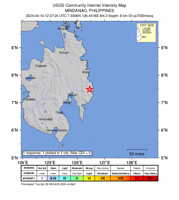 Did You Feel It? map: shaking reported by the public