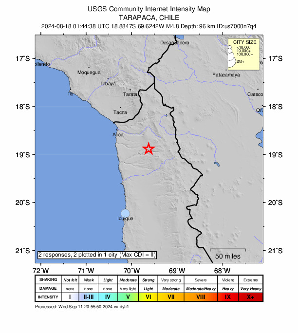 Did You Feel It? map: shaking reported by the public