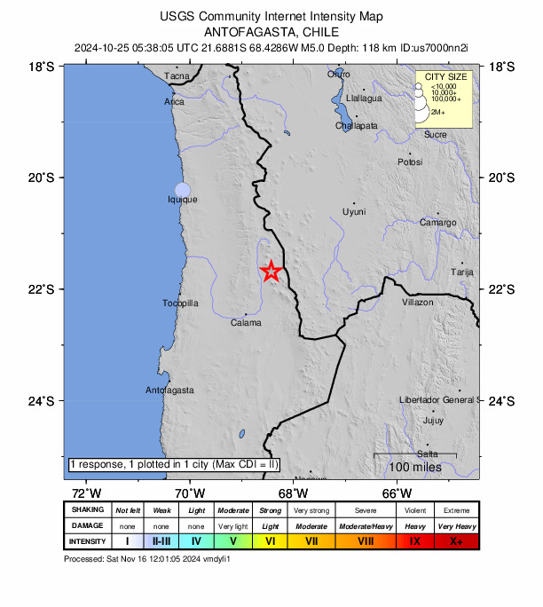 Did You Feel It? map: shaking reported by the public