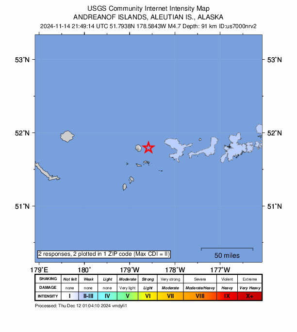 Did You Feel It? map: shaking reported by the public