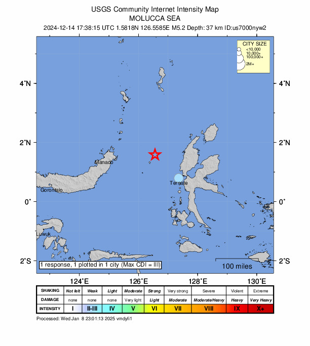 Did You Feel It? map: shaking reported by the public