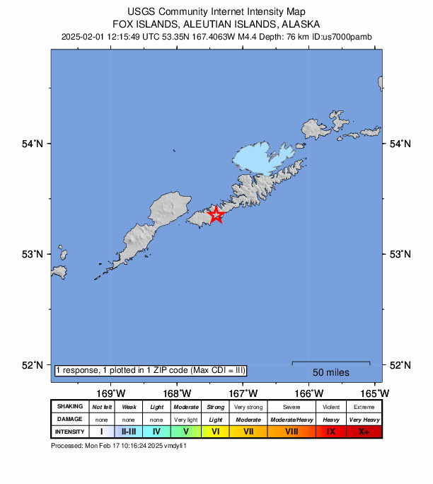 Did You Feel It? map: shaking reported by the public