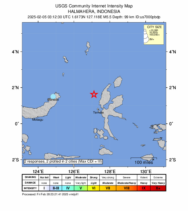 Did You Feel It? map: shaking reported by the public