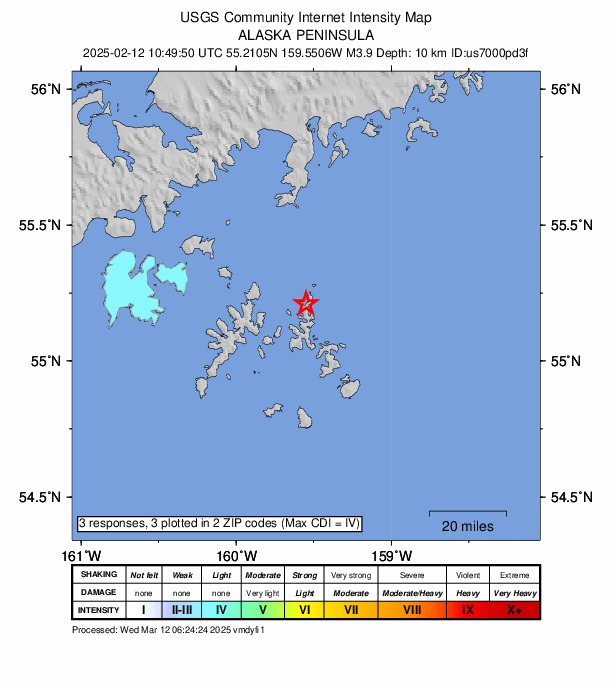 Did You Feel It? map: shaking reported by the public