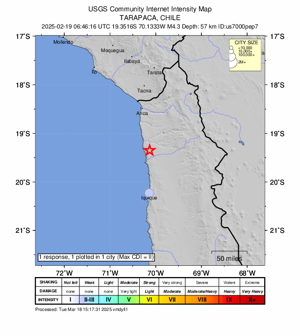 Did You Feel It? map: shaking reported by the public