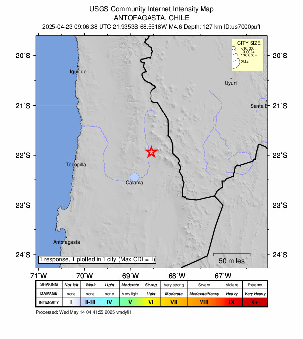 Did You Feel It? map: shaking reported by the public