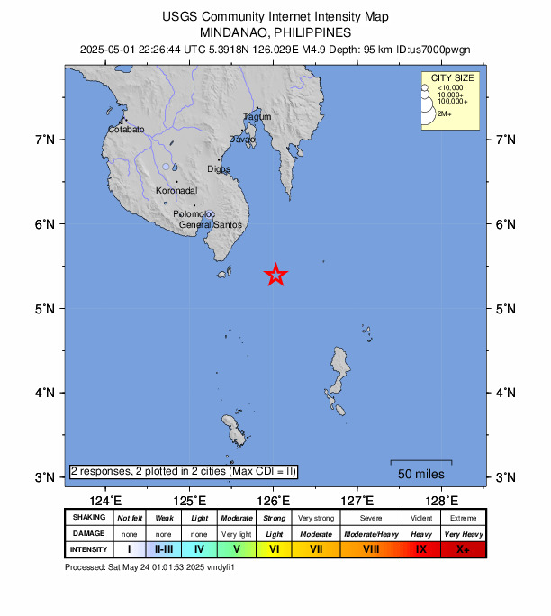 Did You Feel It? map: shaking reported by the public