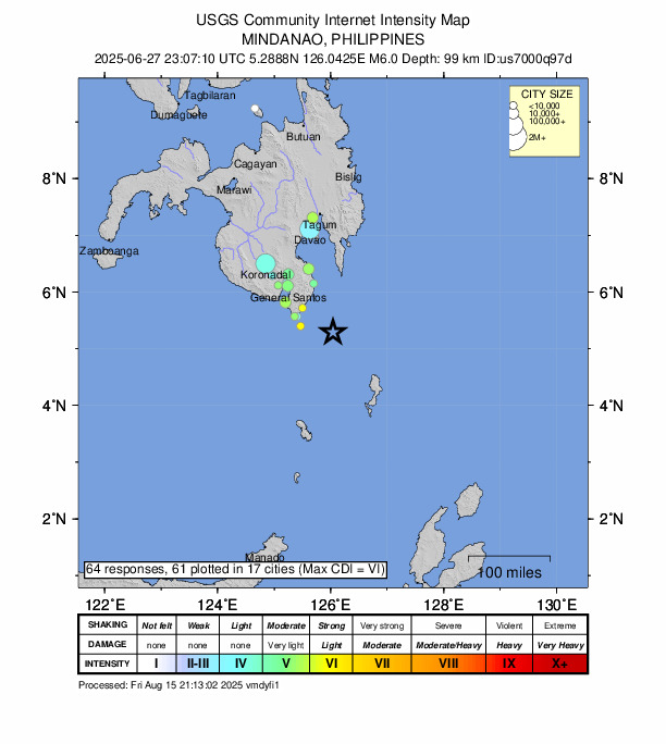 Did You Feel It? map: shaking reported by the public