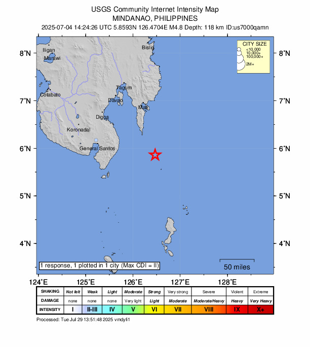 Did You Feel It? map: shaking reported by the public