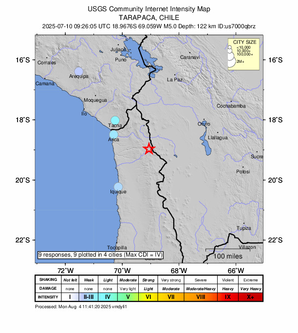 Did You Feel It? map: shaking reported by the public