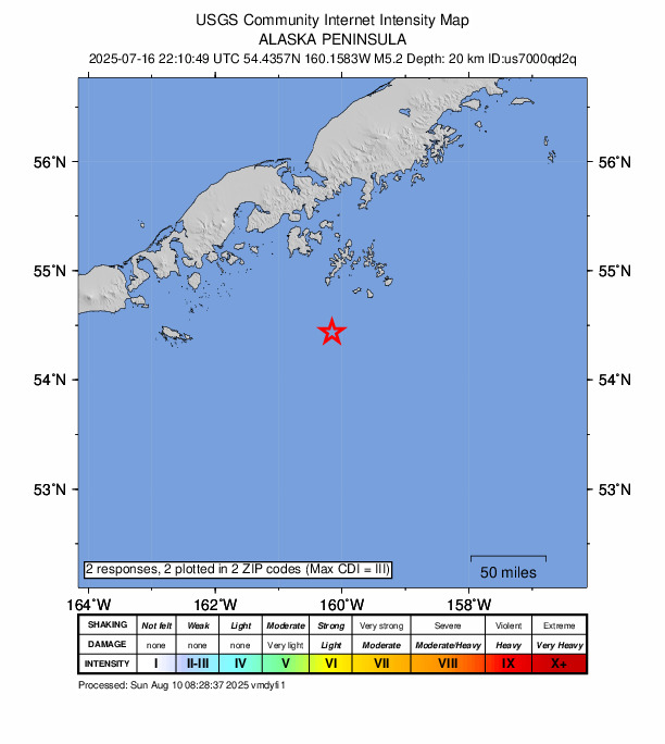 Did You Feel It? map: shaking reported by the public